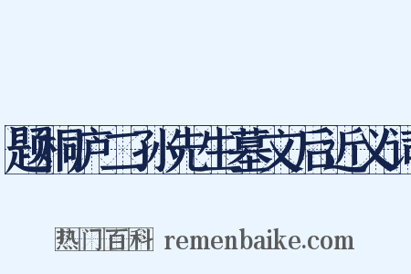 题桐庐二孙先生墓文后近义词是什么意思的图片